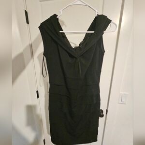 White House Black Market Black Sheath Dress Cowl Neck Sleeveless